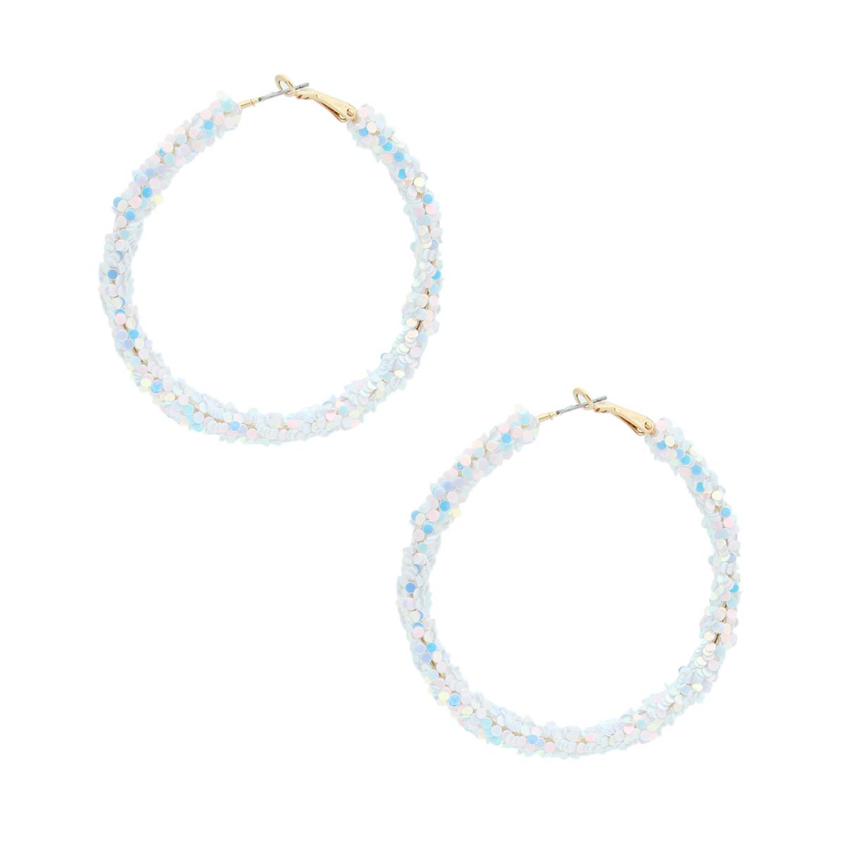 Aurora Borealis Glitter 65mm Hoops