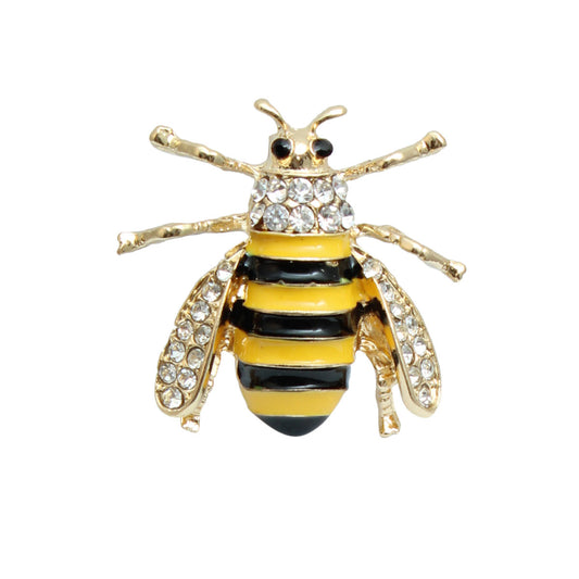 Yellow Black Striped Bee Brooch