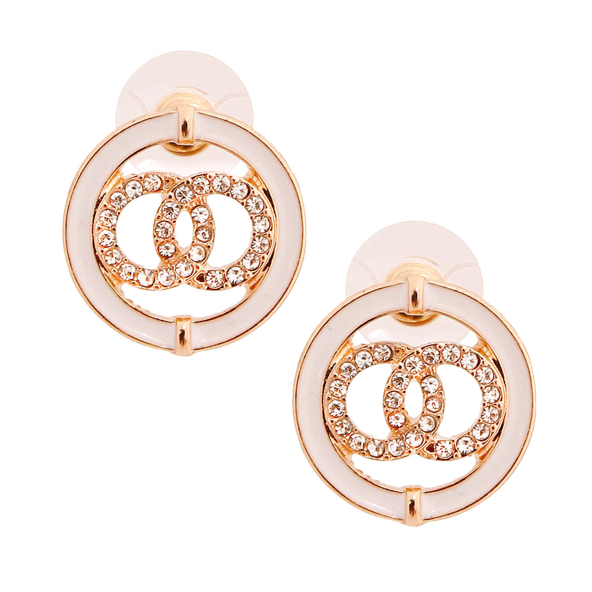 White Designer Style Ring Studs