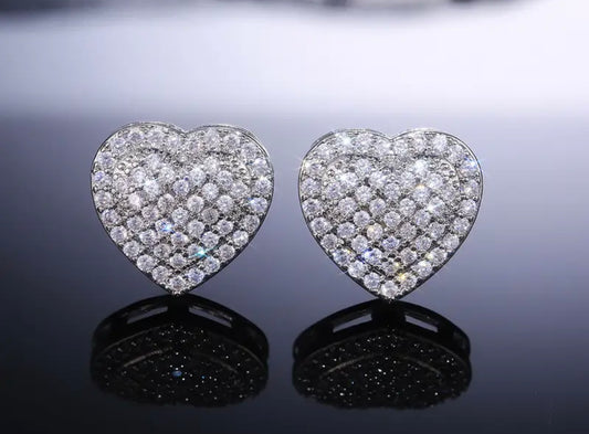 Desired Hearts Sparkling Cubic Zirconia Stud Earrings