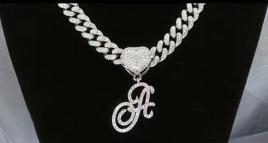 Monogram Princess Heart  Necklace