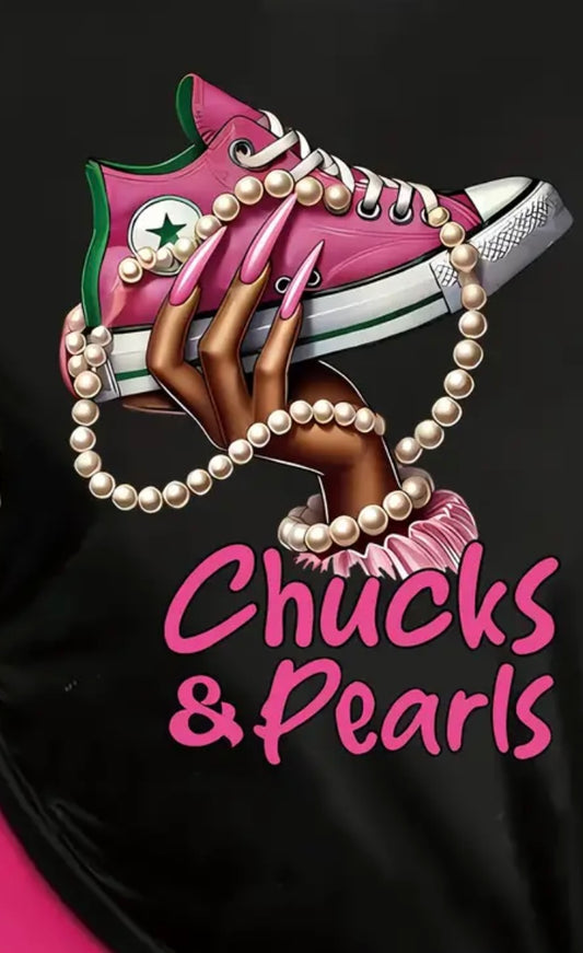 CHUCKS & PEARLS Printed T-shirt