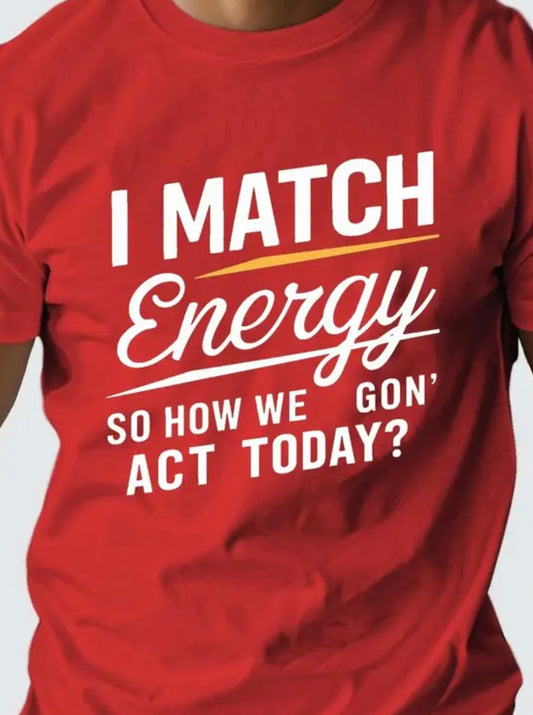 I MATCH Energy pure cotton men's T-shirt