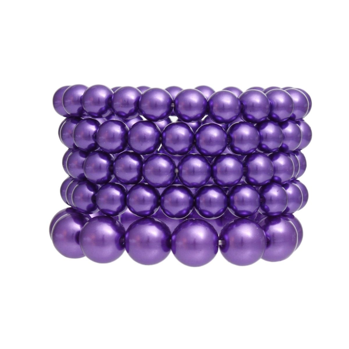 Pearl Bracelets Purple 5 Pcs Set for Women
