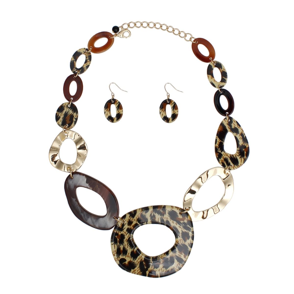 Link Collar Tribal Chic Leopard Print Necklace