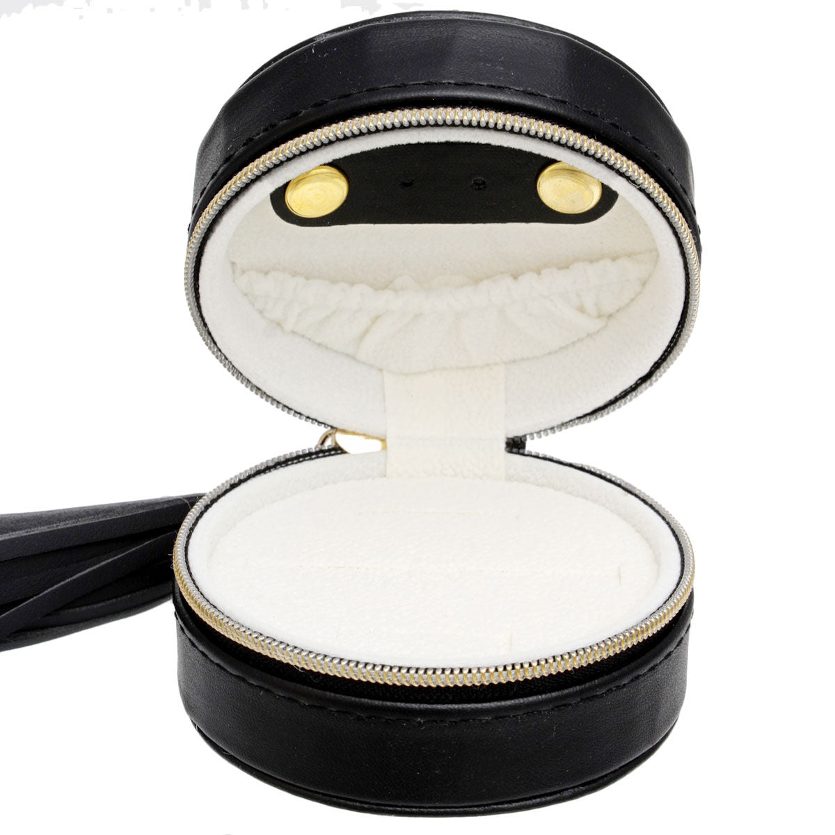 Black Travel Round Jewelry Box Organizer for Women