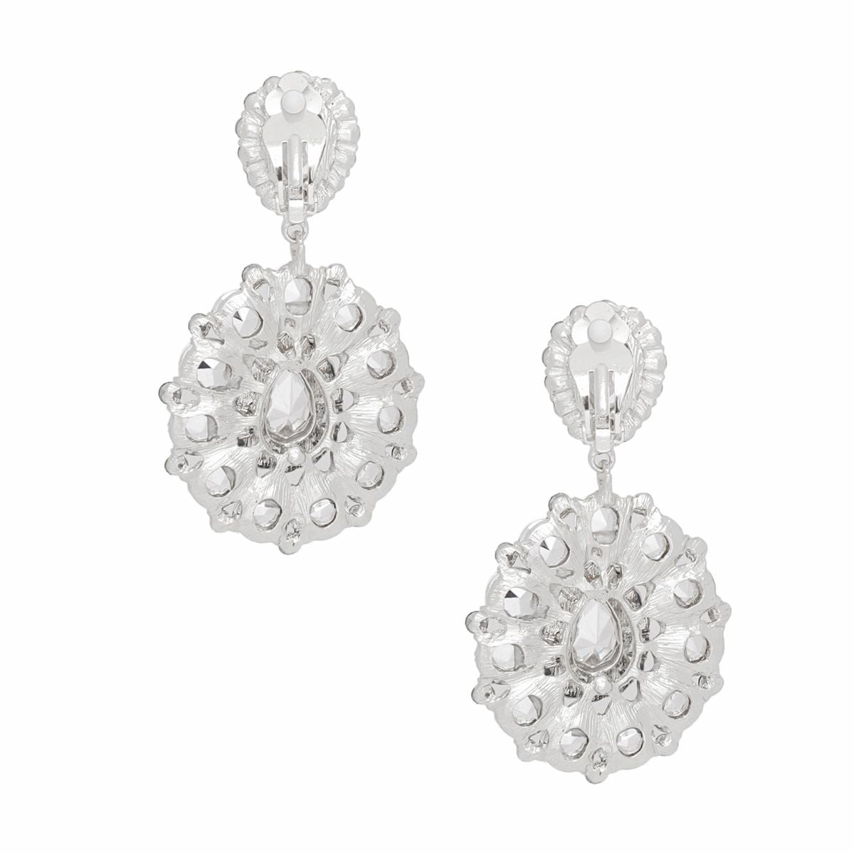 Clip On Brilliant Purple Teardrop Crystal Earrings