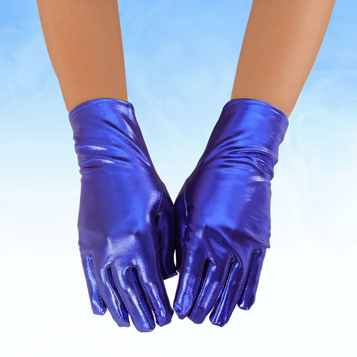 Royal Blue Metallic Formal Short Gloves ZPB SGRHO