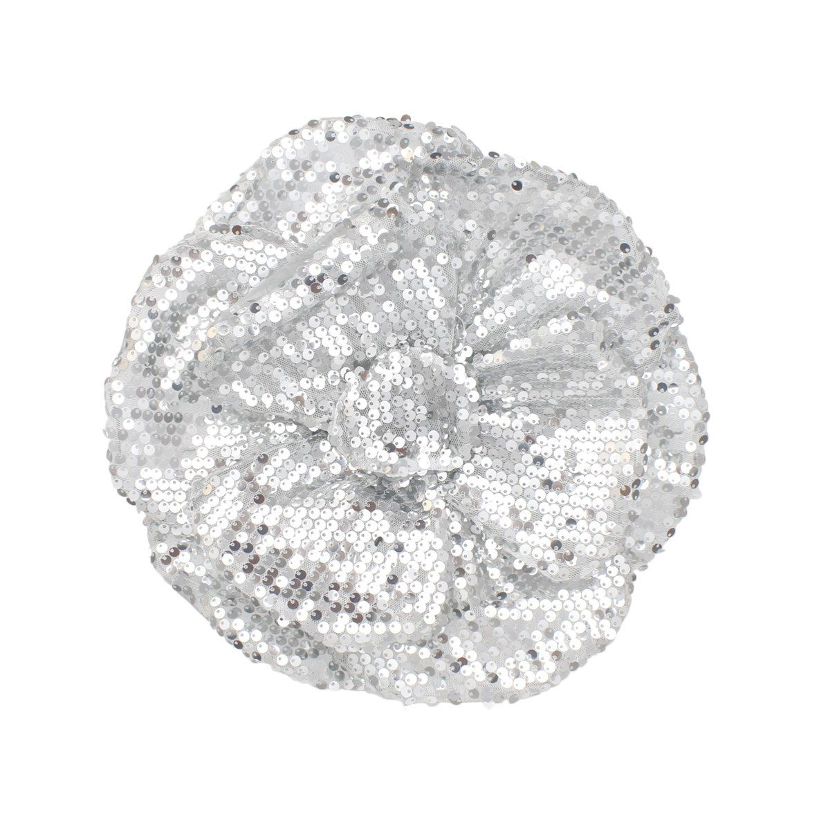 XL Flower Silver Sequin Hair Clip Headband Brooch