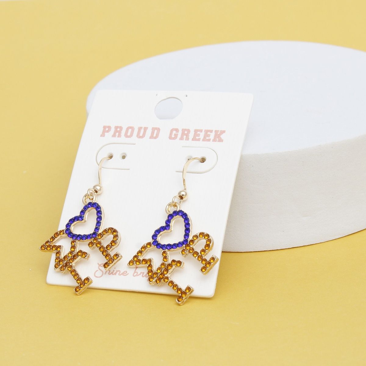 SGRHO Greek Heartfelt Pride Bling Fish Hooks