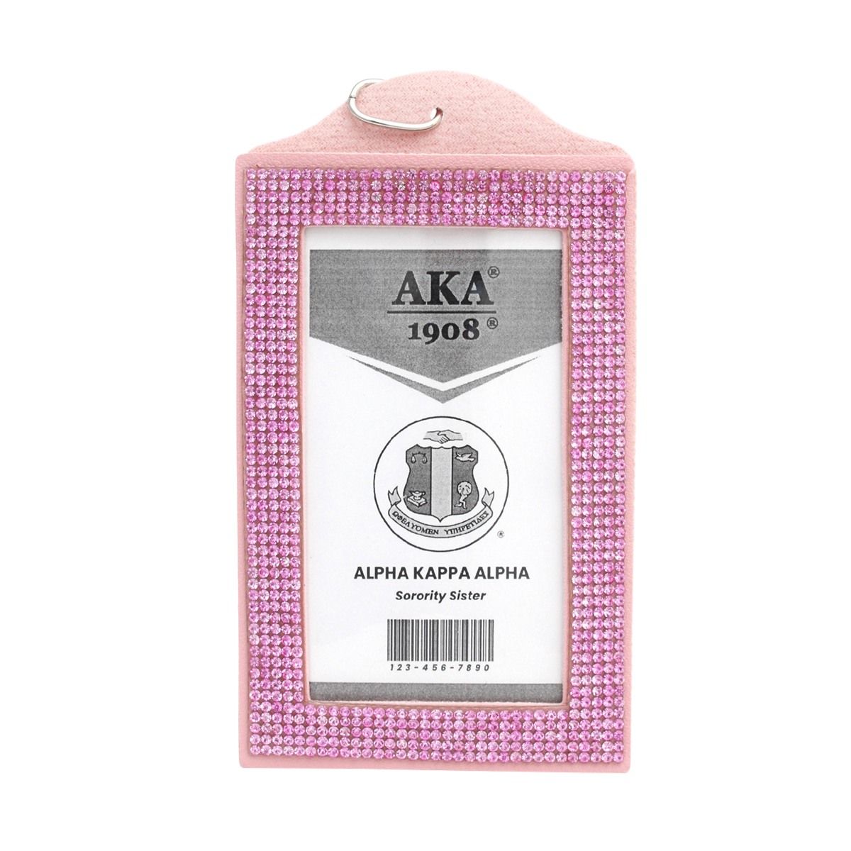 AKA Pink Sparkle Sorority Pride ID Badge Holder