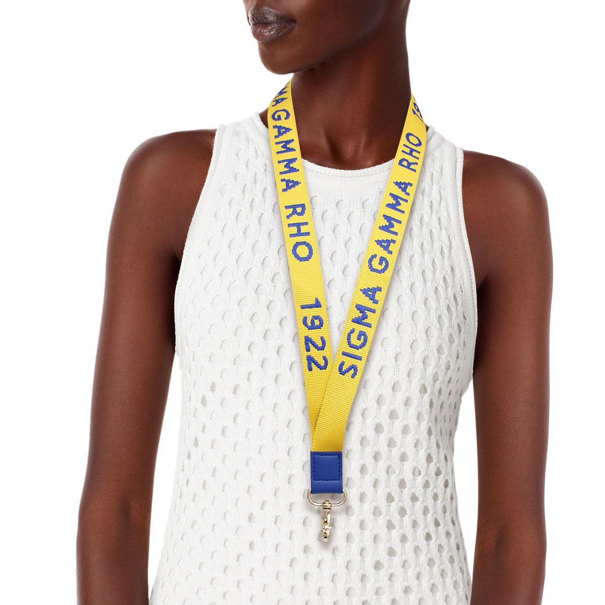 SGRHO Gold Canvas Lanyard ID Badge Clip Women
