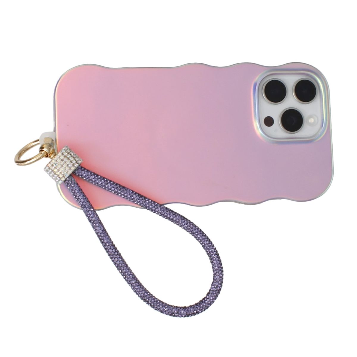 Rhinestone Phone Wrist Strap Purple Bling Accessory