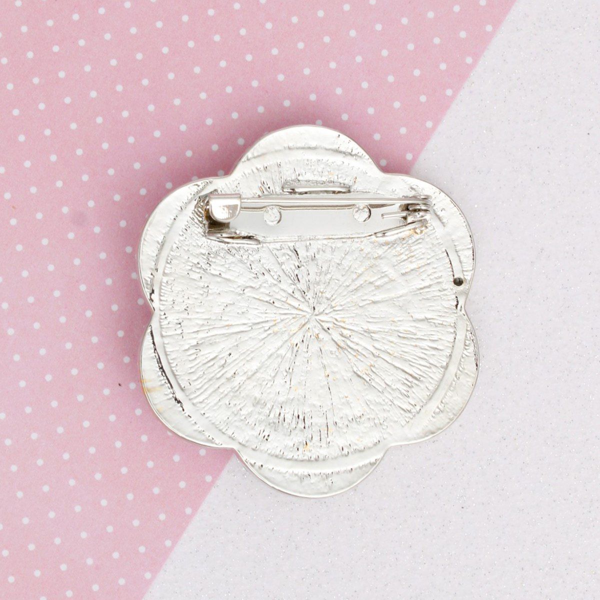 Brooch Black Camellia Flower Silver Pin for Women