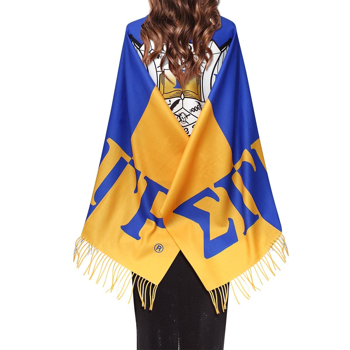 SGRHO Sorority Gold Blue Fashion Shawl Scarf
