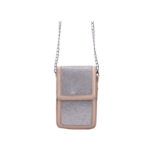 Silver bling cross body bag