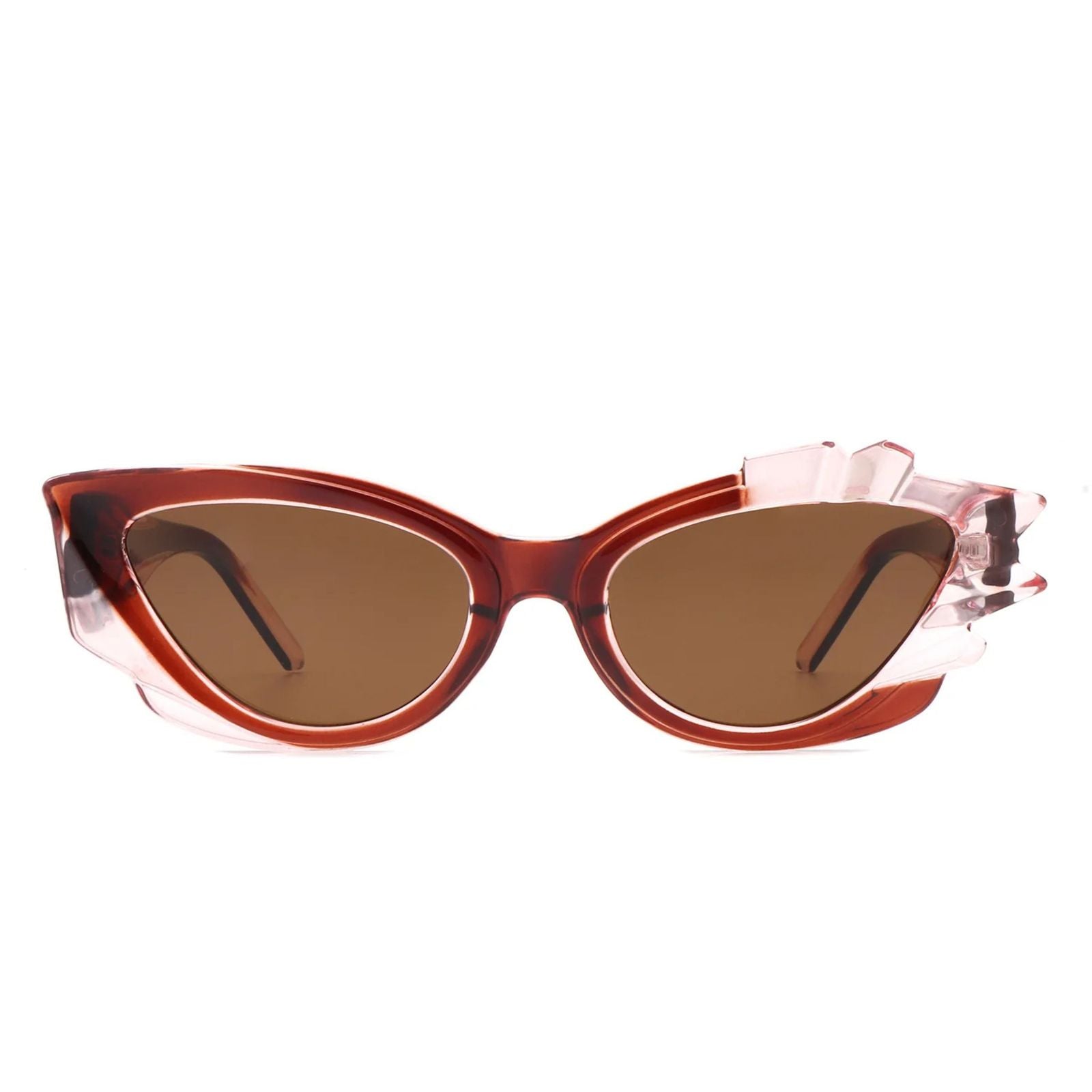Sunglasses Burgundy Flame Irregular Cat Eye for Women