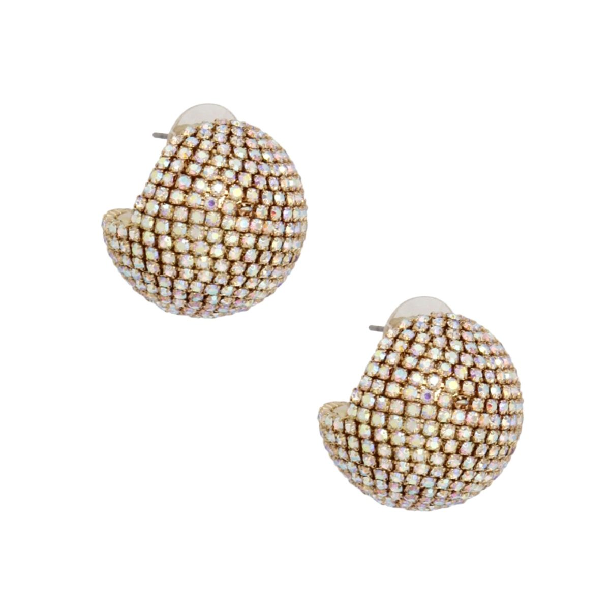Stud Disco Glam Radiant Aurbo Gold Sphere Earrings
