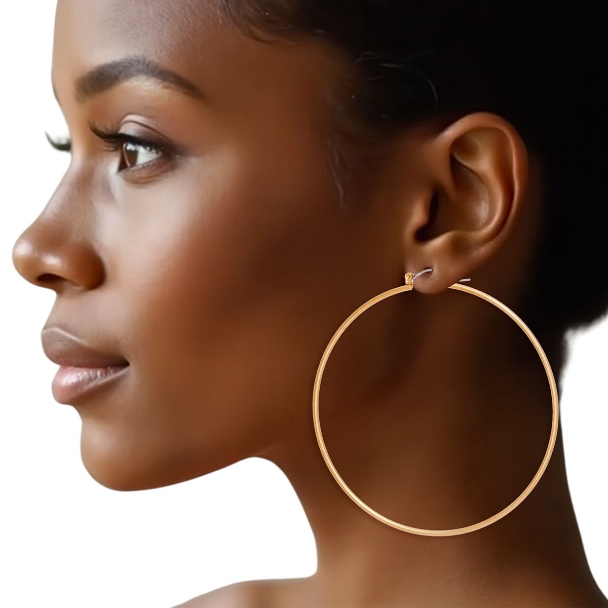Hoop Classic 3 inch Thin Gold Earrings for Women