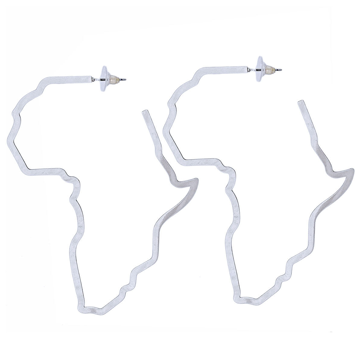 Hoop Modern Silver Africa Outline Earrings Women