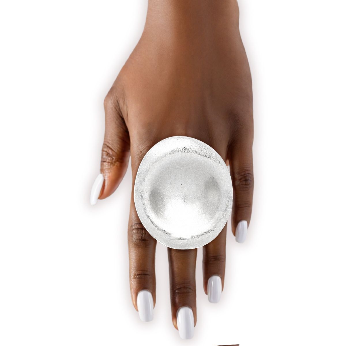 Ring XL Fierce Tribal Matte Silver Industrial Round