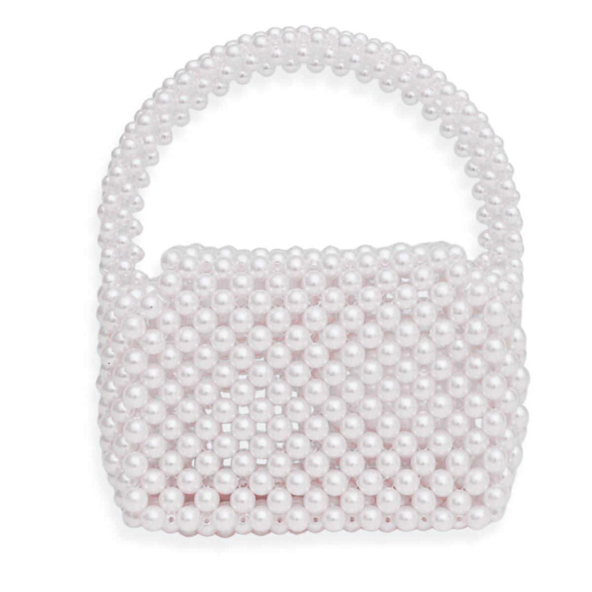 Top Handle Retro Luxe White Pearl Flap Handbag