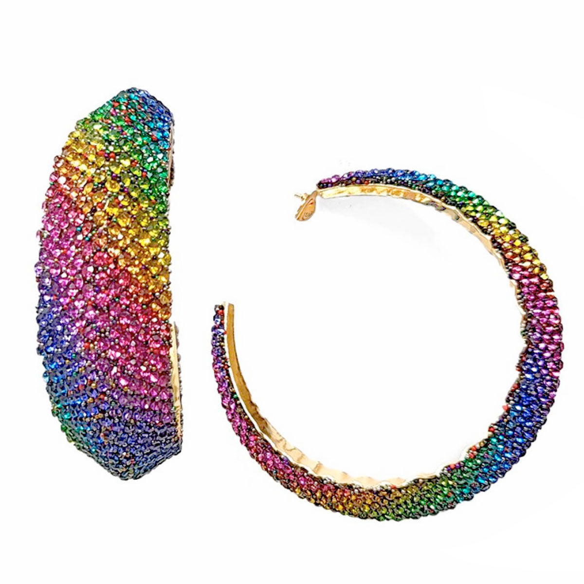 Hoops Rainbow Ombre Bling Earrings for Women