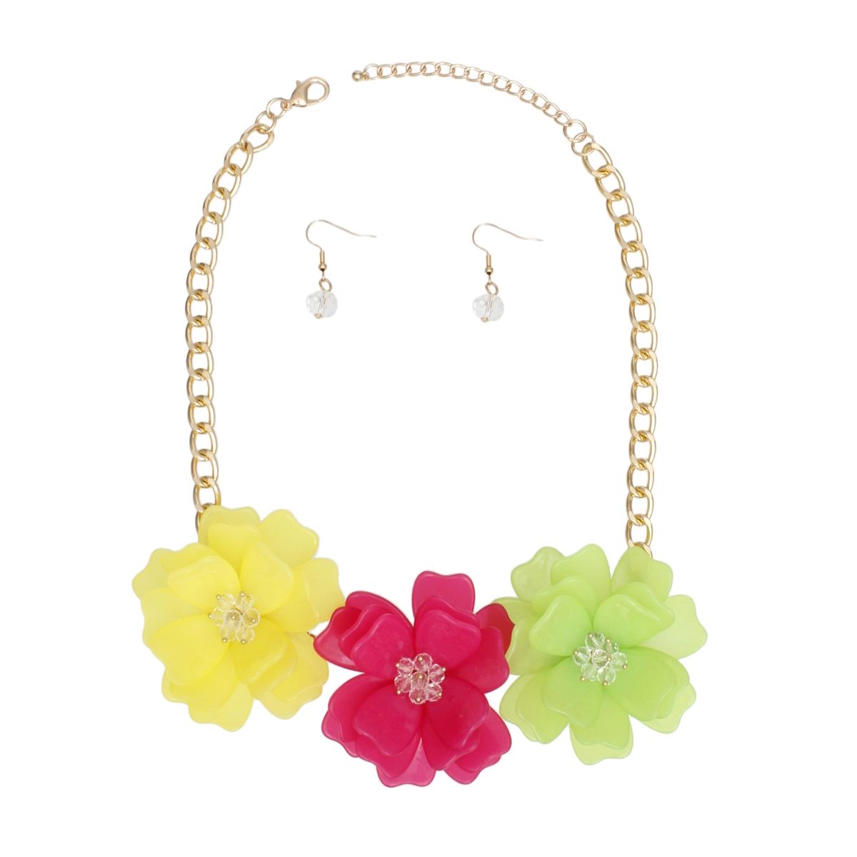 Collar Playful Petals Bright Color Flower Necklace