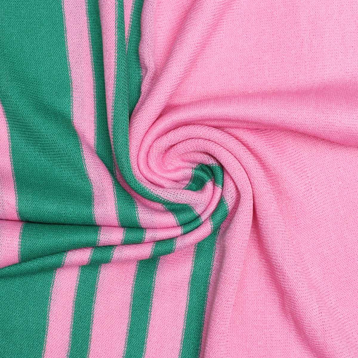 Ruana Pink and Green Stripe for Women