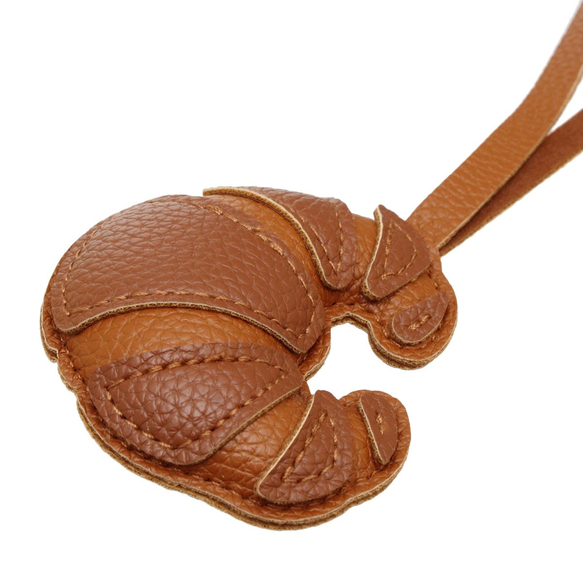 Bag Charm Brown Leather Croissant Bag Accessory