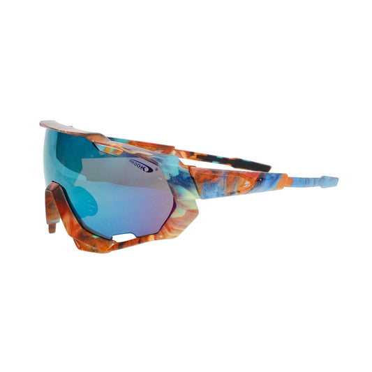 Sunglasses Brown Graphic Print Mirror Sport Eyewear