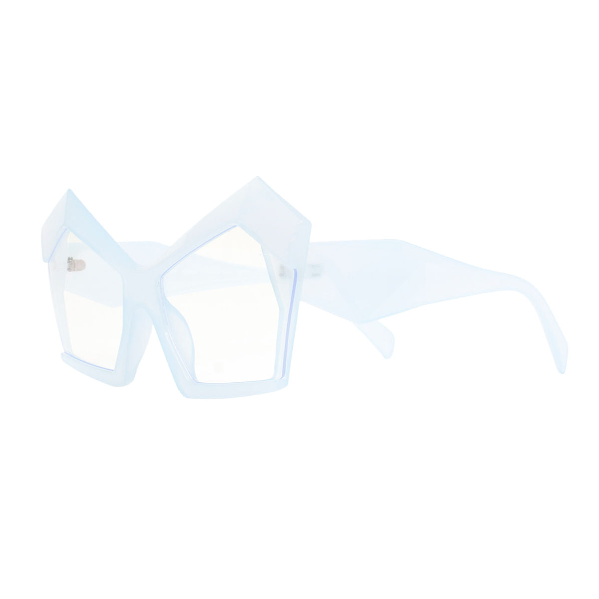 BLB Glasses Blue Dramatic Cat Eye Retro Eyewear