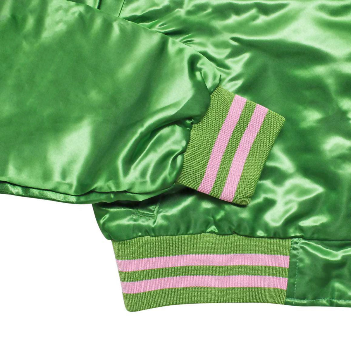 AKA Greek Apparel XL Cropped Satin Varsity Jacket