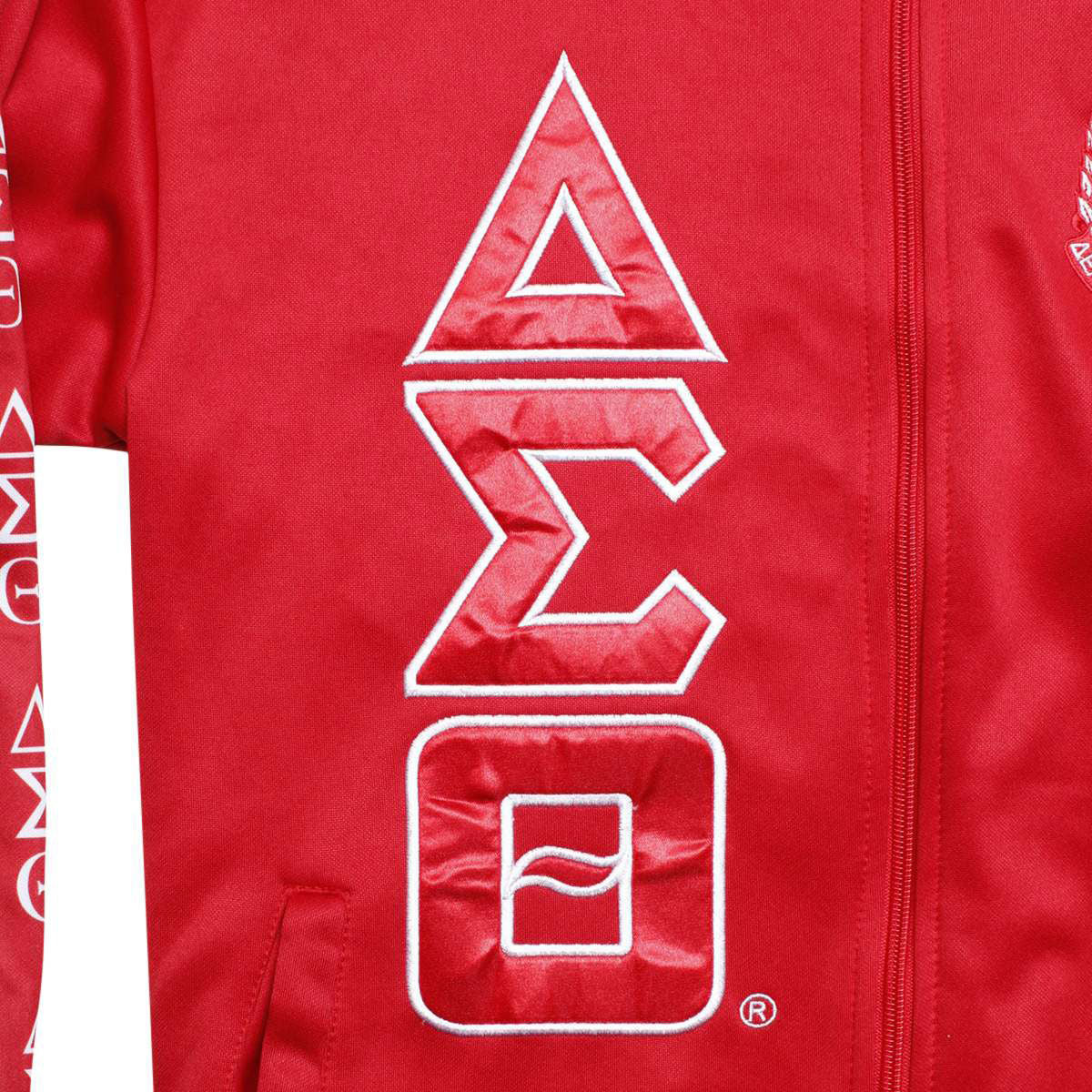 DST Greek Apparel M Red Zip Up Track Jacket