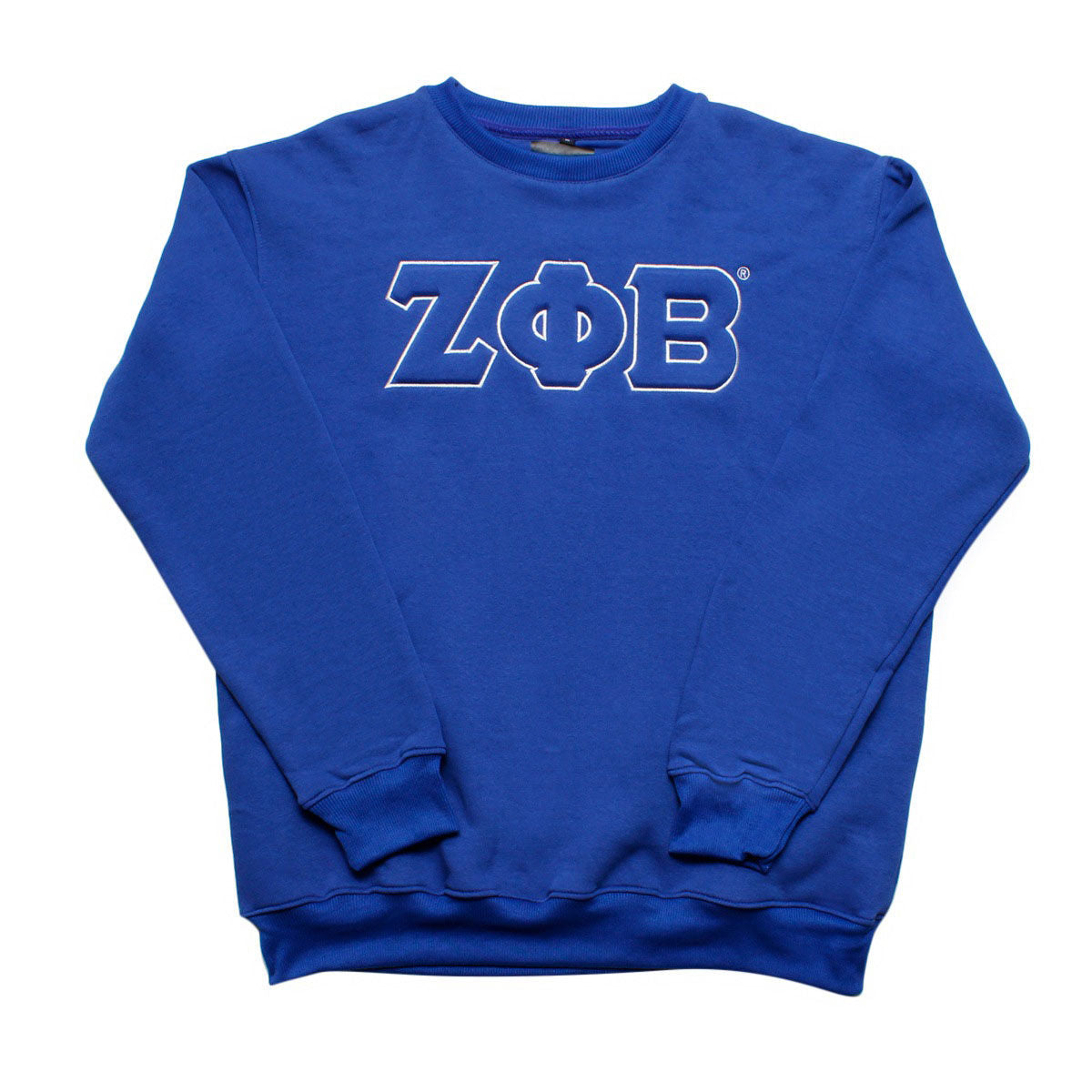 ZPB Greek Gear XL Blue Embroidered Crew Sweatshirt