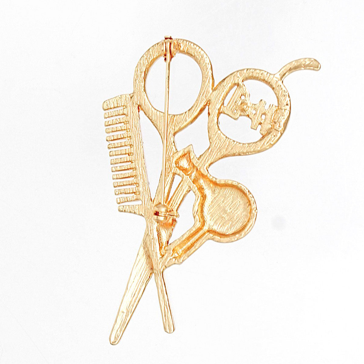 Brooch Red #1 Hair Stylist Beautician Red Gold Pin