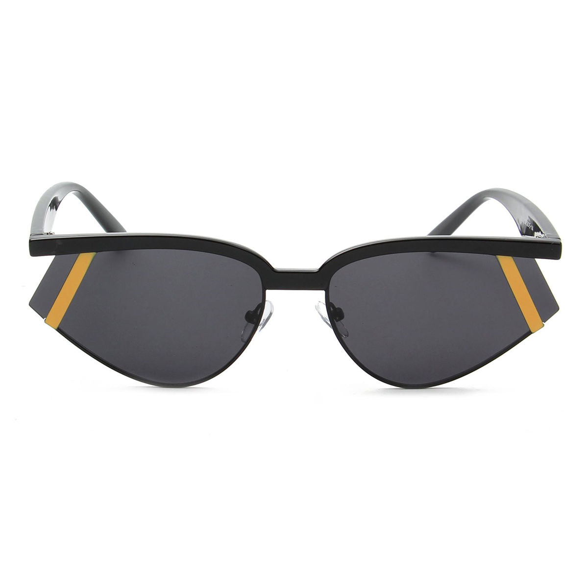 Black and Gold Futuristic Rectangle Glasses