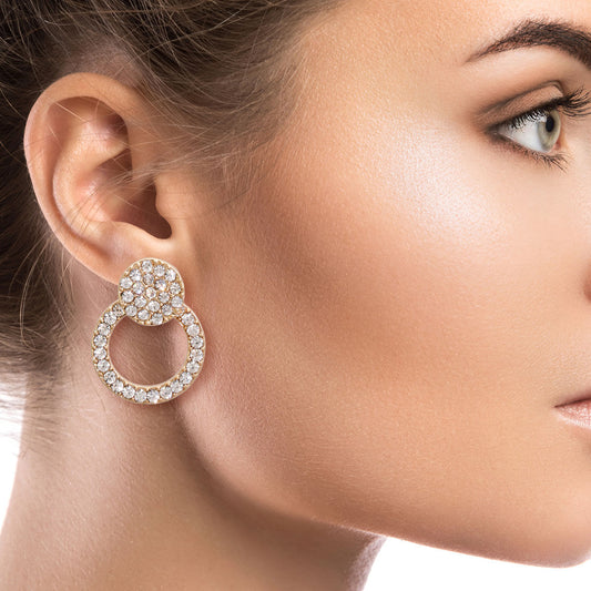 Gold Stud Ring Earrings