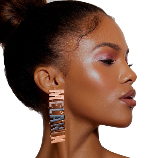 Melanin Letter Drop Earrings