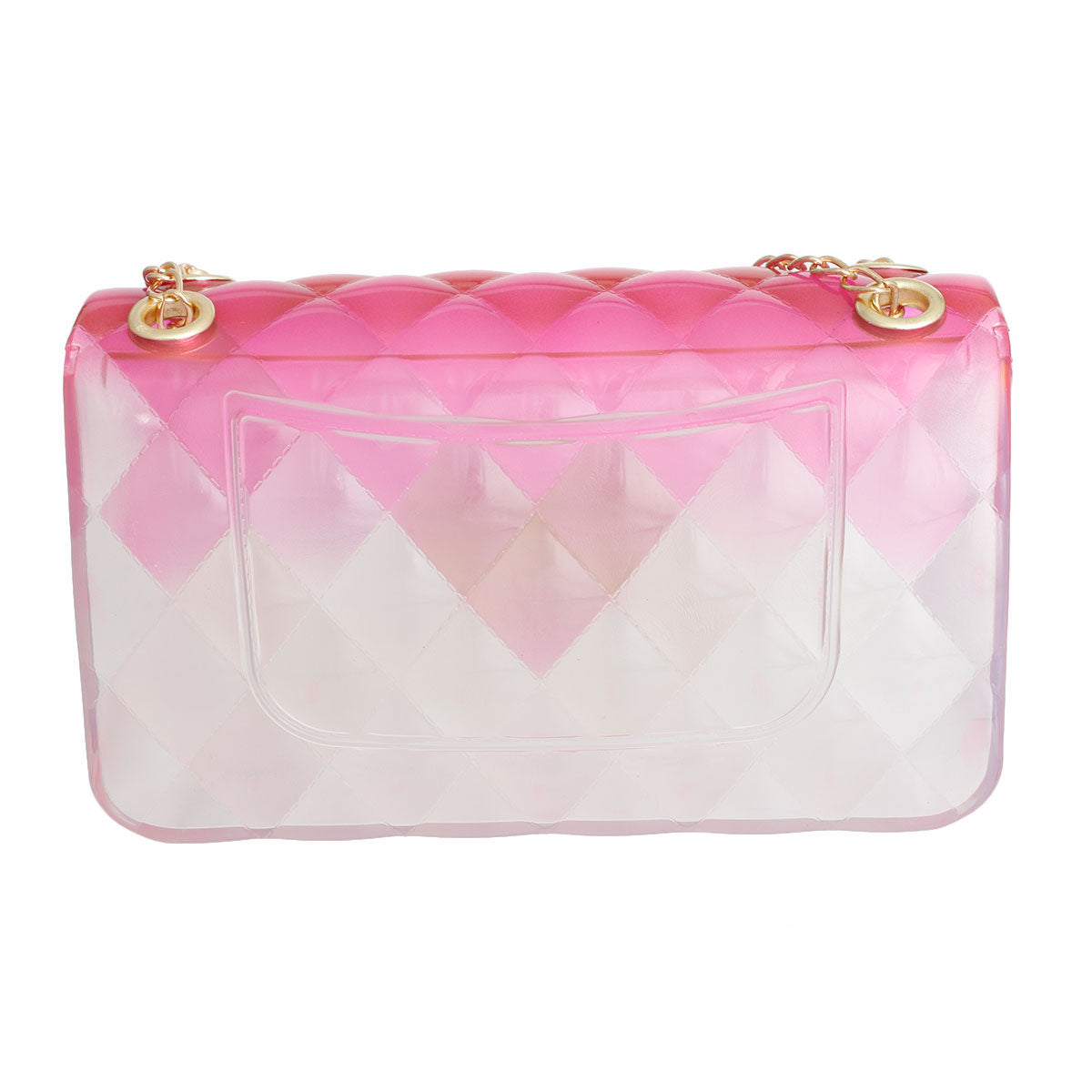 Clear Pink Quilted Flap Mini Jelly Bag