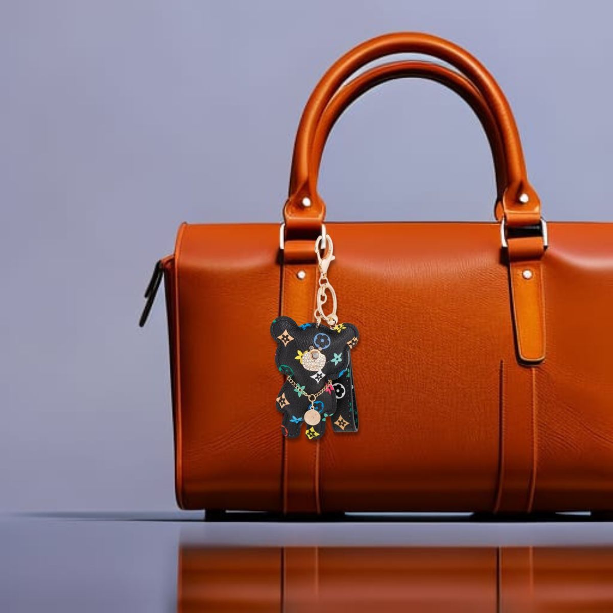 Black Teddy Charm Keychain