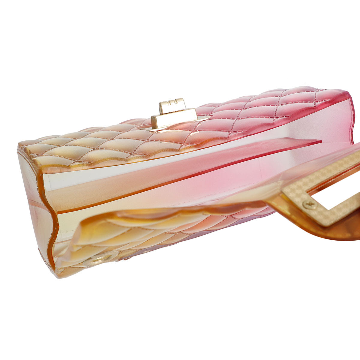 Yellow Pink Quilted Flap Mini Jelly Bag