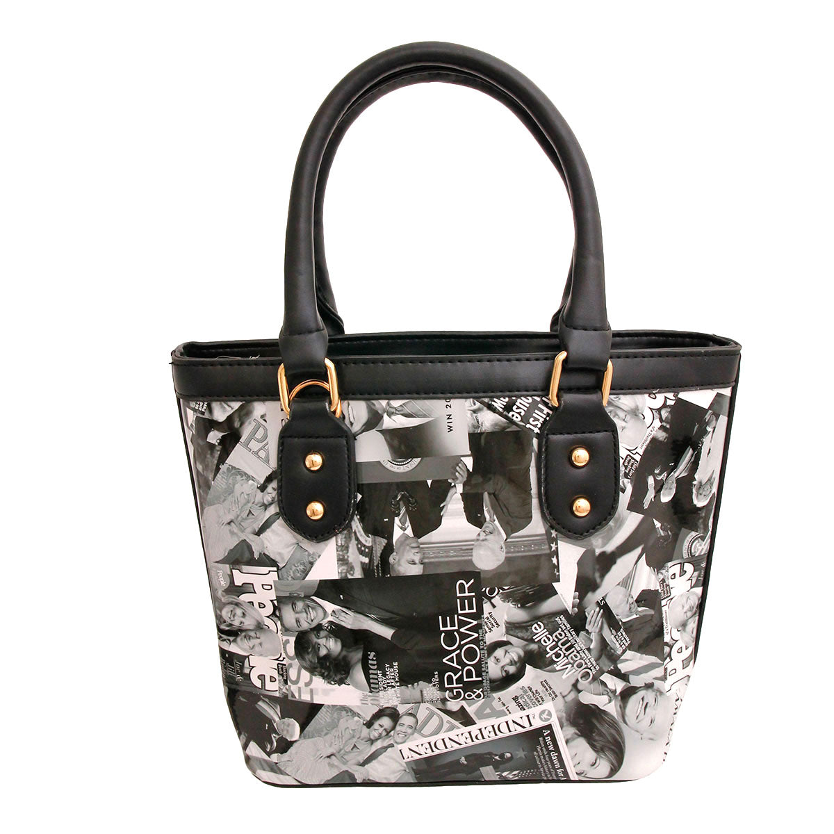 Black and White Kamala, Biden and Obama Handbag Set
