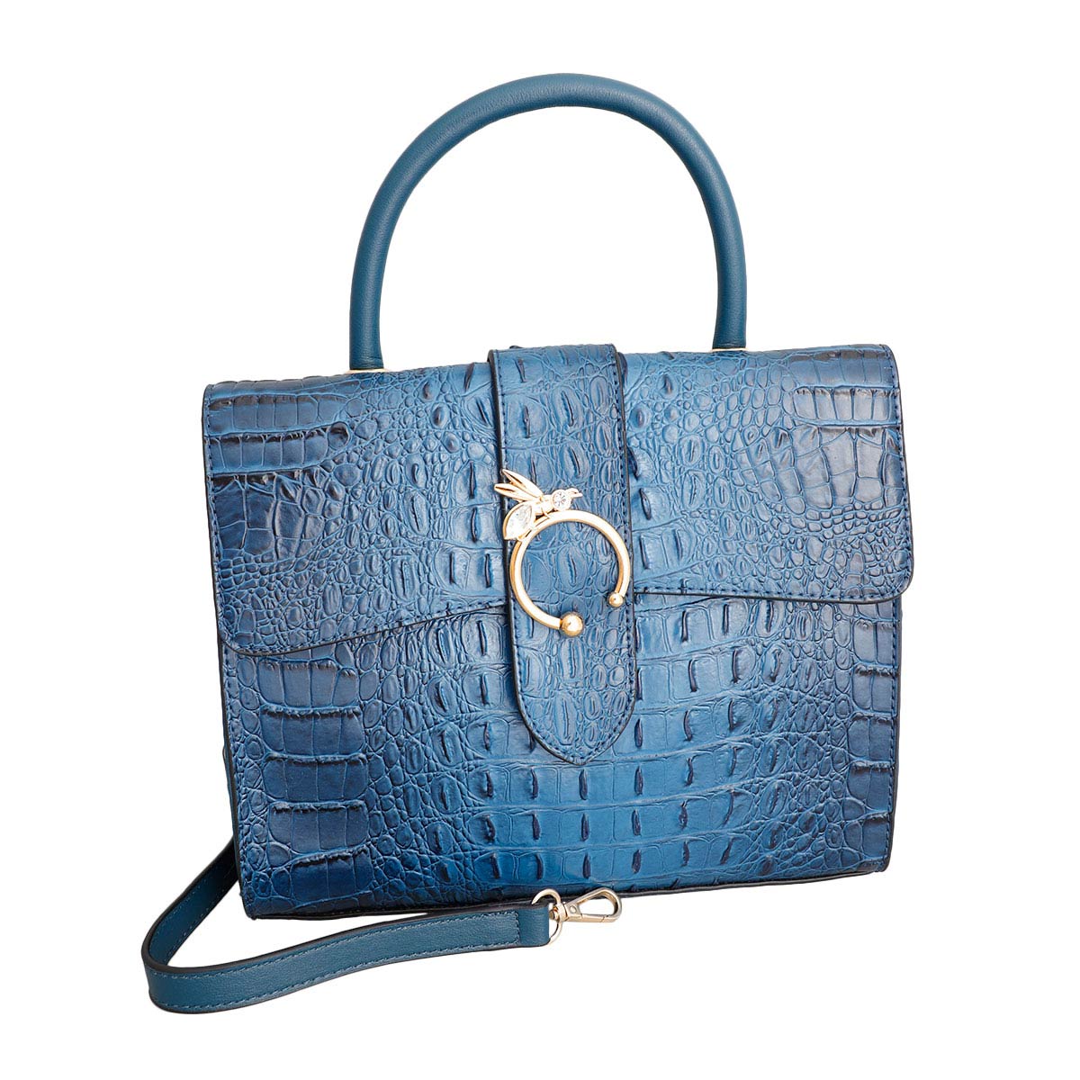 Blue Croc Bee Satchel Handbag Set