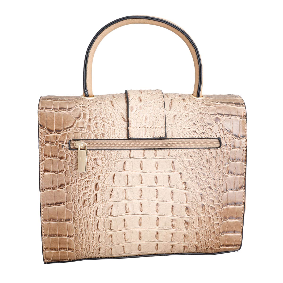Taupe Croc Bee Satchel Handbag Set