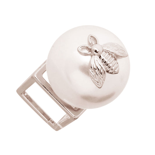 Bee Accented Pearl Ring