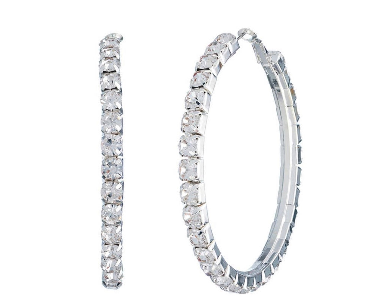 Big Rhinestone hoop earrings