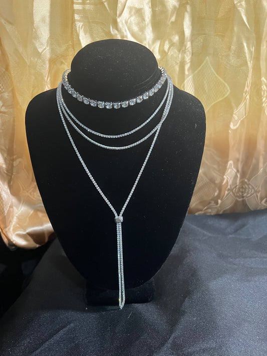 Diamond N Knots Necklace