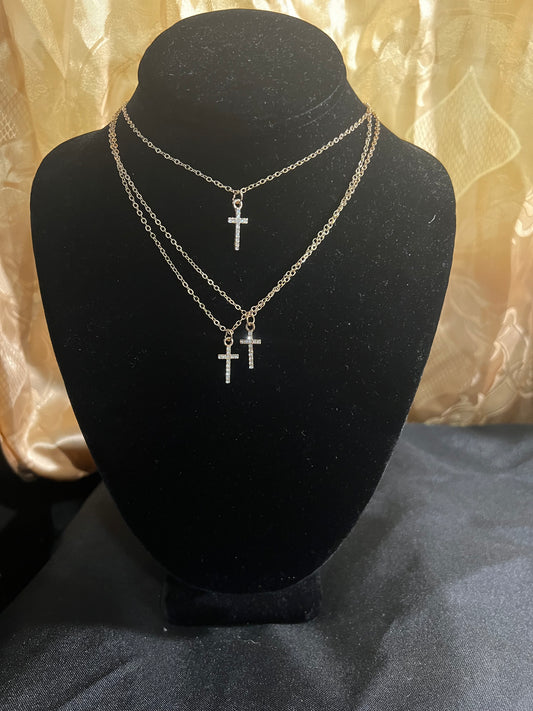 Triple cross Necklace