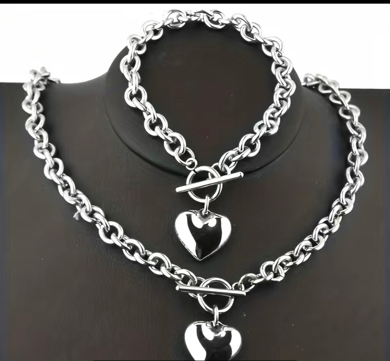 Double my Heart Necklace and Bracelet set